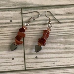 Handmade brown sunstone earrings